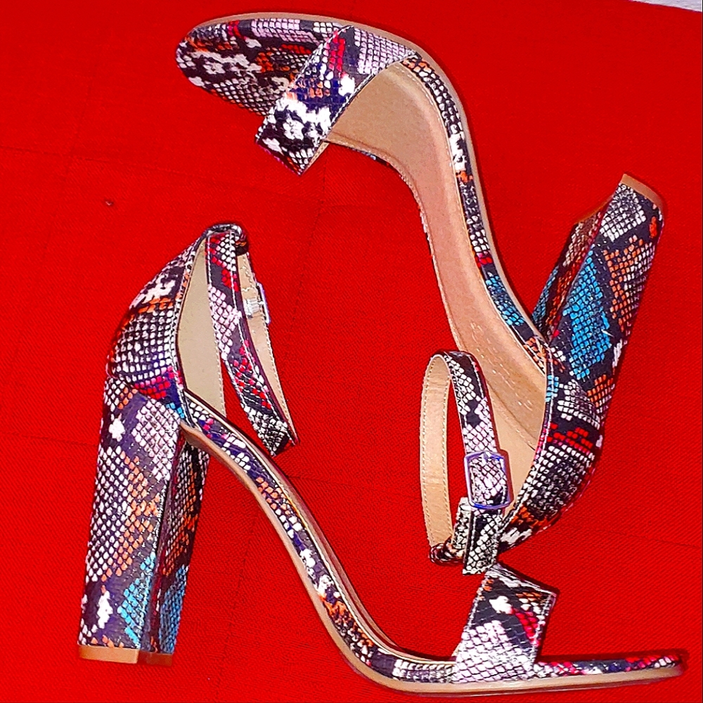 Rainbow Snake Skin Heels